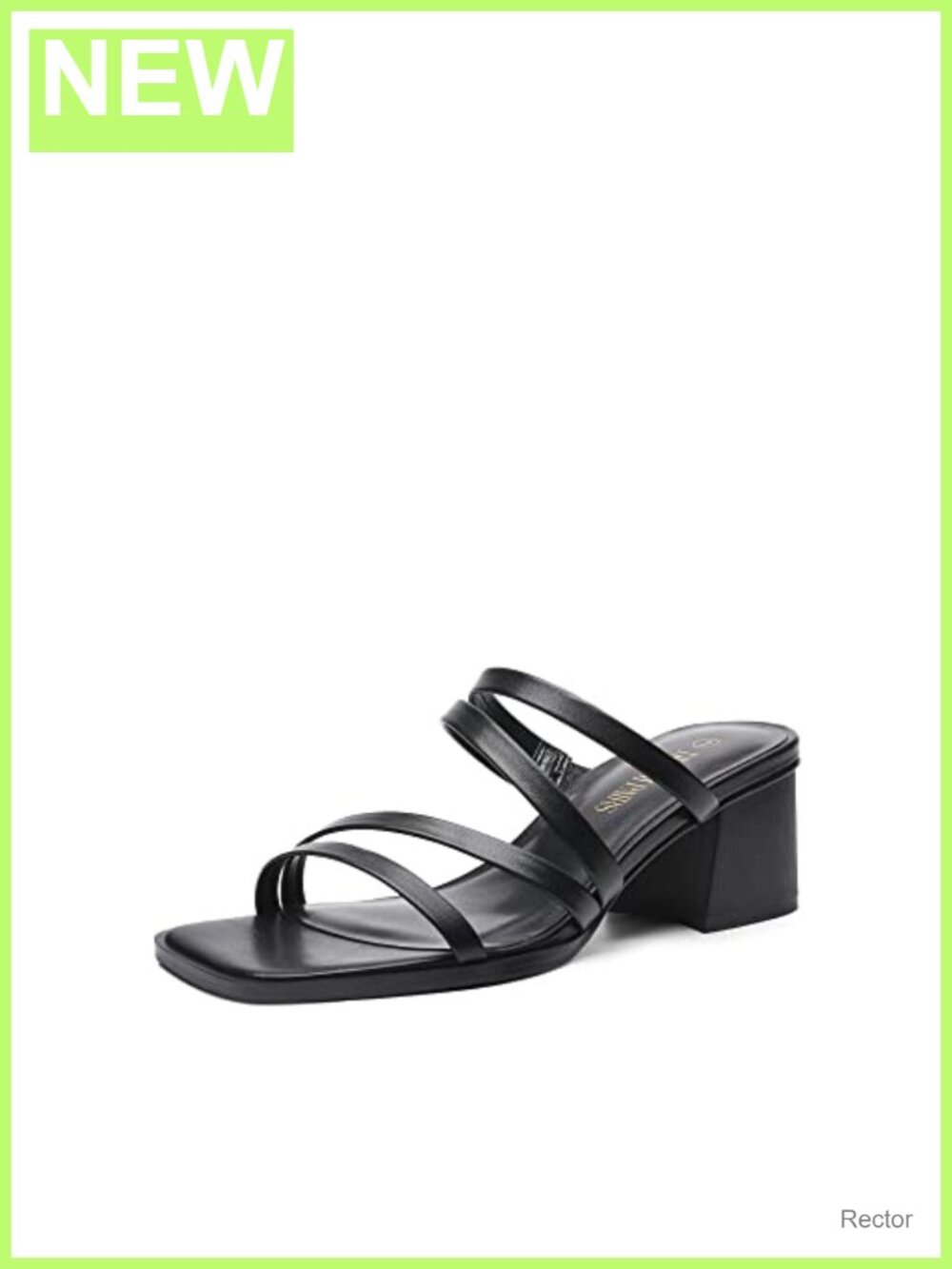 Strappy Block Heel Sandals Slip-On Open Toe Faux Leather Padded Insole Wedding